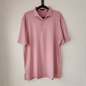 Turtleson Red Striped Short Sleeve Golf Polo Shirt Performance Wear Men's L